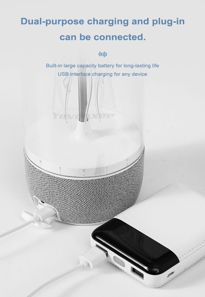 K19 Creative Portable Colorful Jellyfish Lamp Bluetooth Speaker HiFi Stereo 3D Surround Subwoofer Home Theater Sound_voghion.com