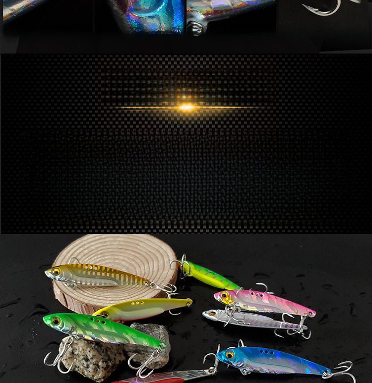 Esca VIB in metallo di rame rivestito di piombo, amo con scanalatura a sangue, esca per la pesca al black bass in acqua dolce e salata_voghion.com