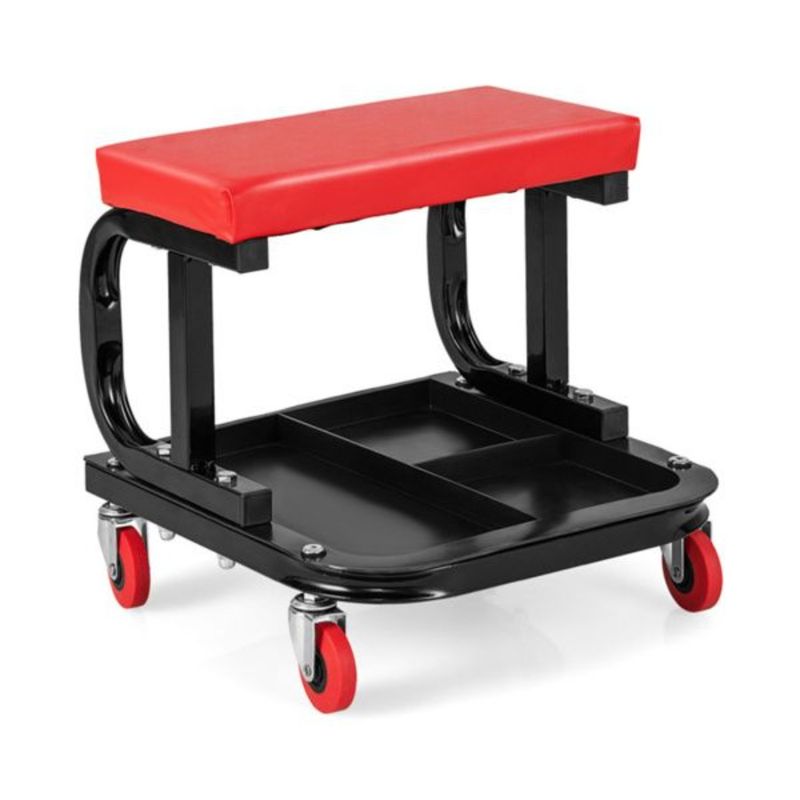 Rolling Creeper With Classified Tool Tray And Cushioned Seat Black Rer_voghion.com