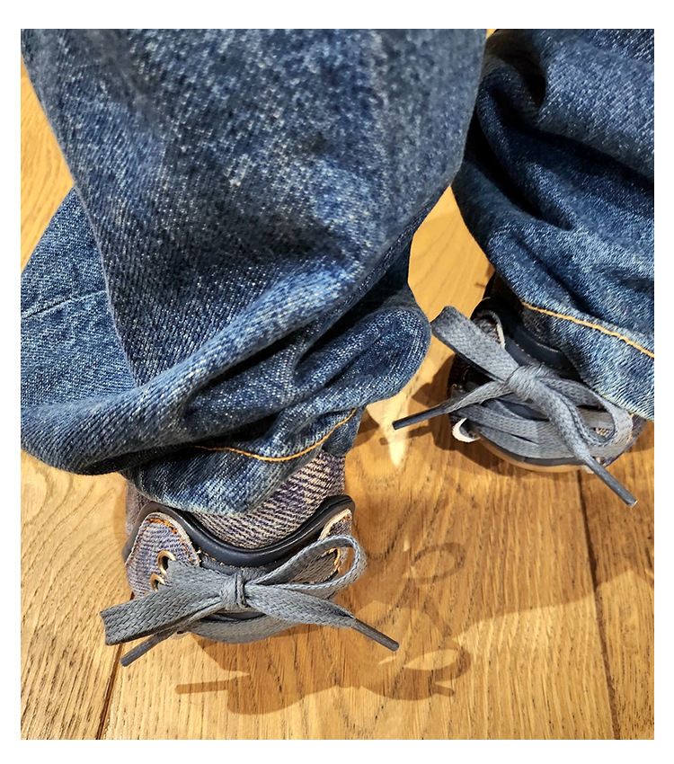 Cowhide Version Denim Ballet Lace Up Wrinkled German Training Women's Flat Single Shoes_voghion.com