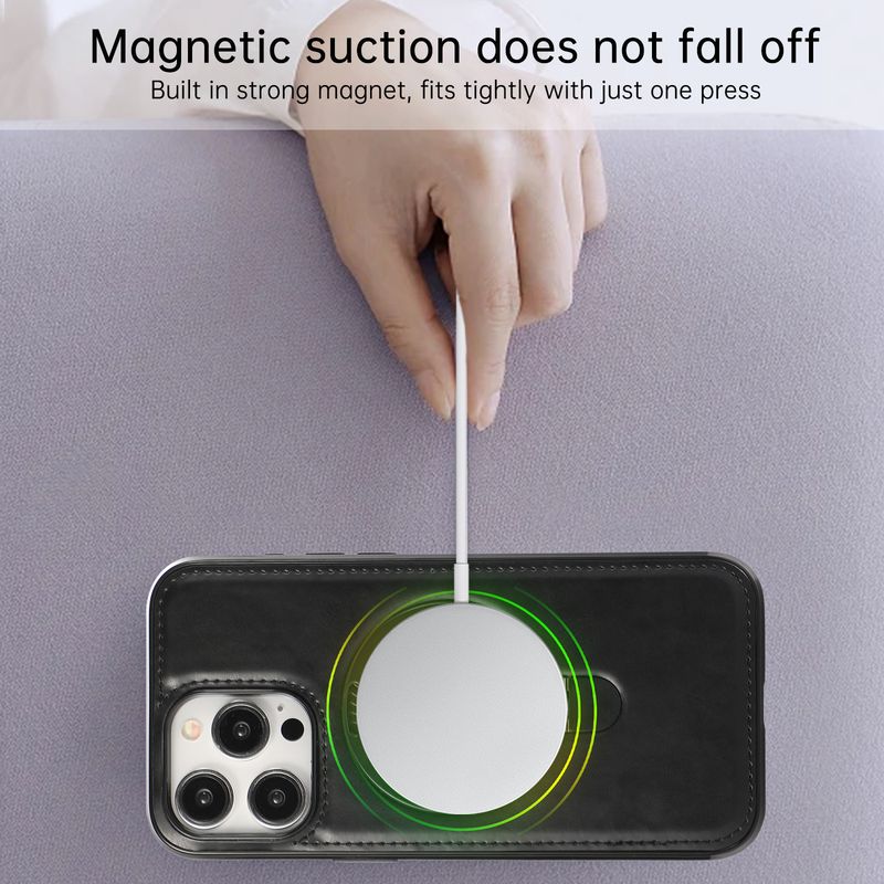 iPhone Mobile Phone Protective Shell Style Simple Business with Magnetic Suction and Bracket Function Support Horizontal Screen and Vertical Screen_voghion.com