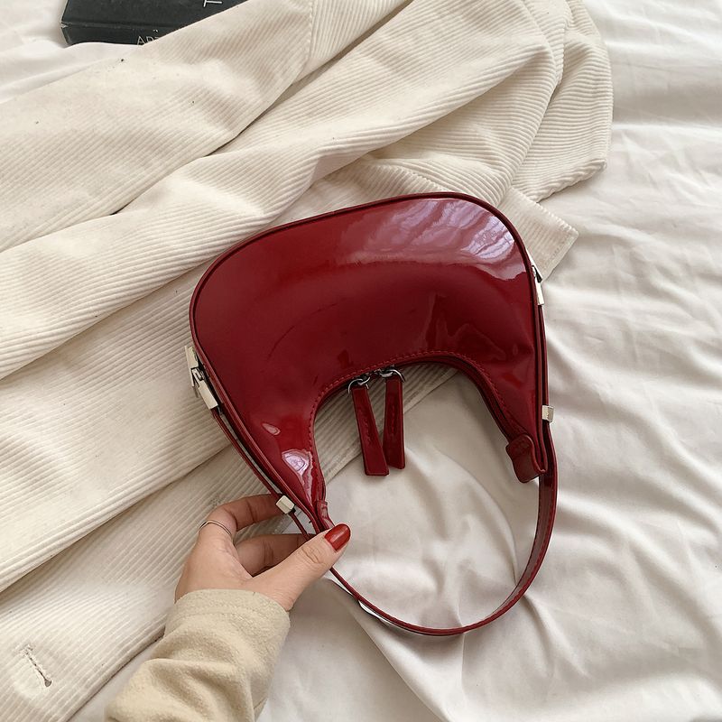 Félhold alakú Vintage PU bőr kis válltáska nőknek és lányoknak Hobo kézitáska retro piros női hónalj pénztárcák táskák_voghion.com