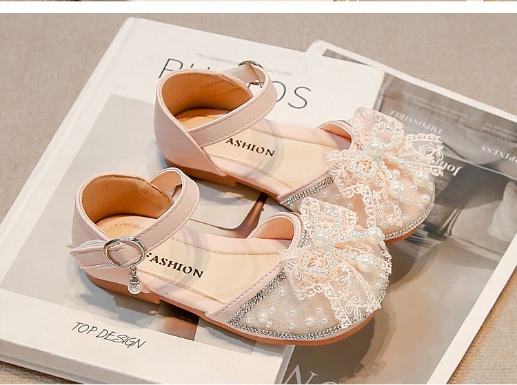 Mädchen Prinzessin Schuhe Perle Zehe Halb Sandalen Mädchen Performance Schuhe Sommer Neue Kinder Weiche Unterseite Kristall Schuhe_voghion.com