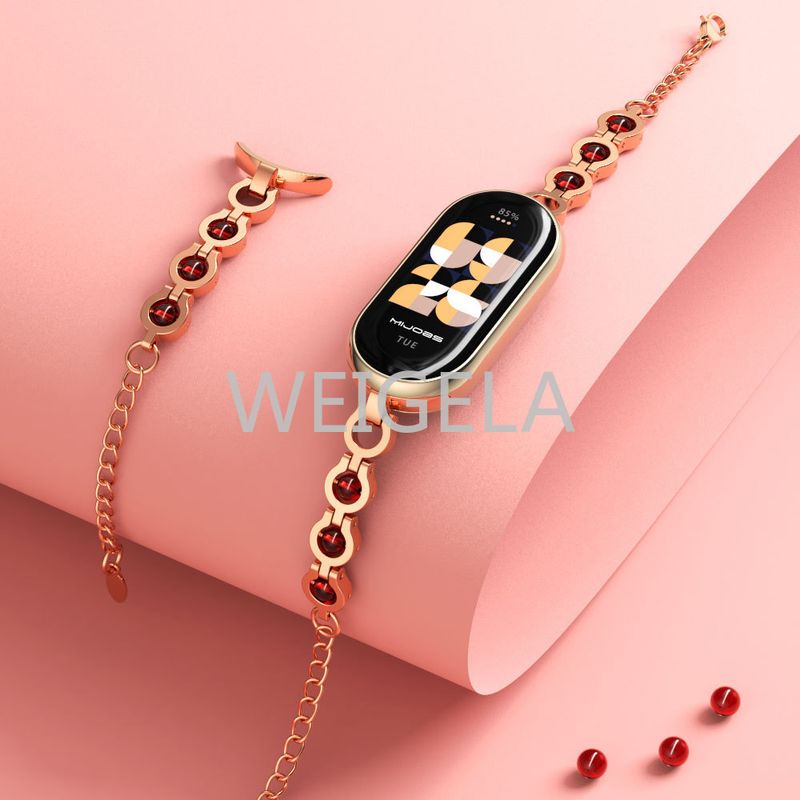 Curea de schimb din oțel inoxidabil pentru Xiaomi Mi Band 8, brățară pentru brățară pentru femei, accesorii pentru ceasuri inteligente_voghion.com
