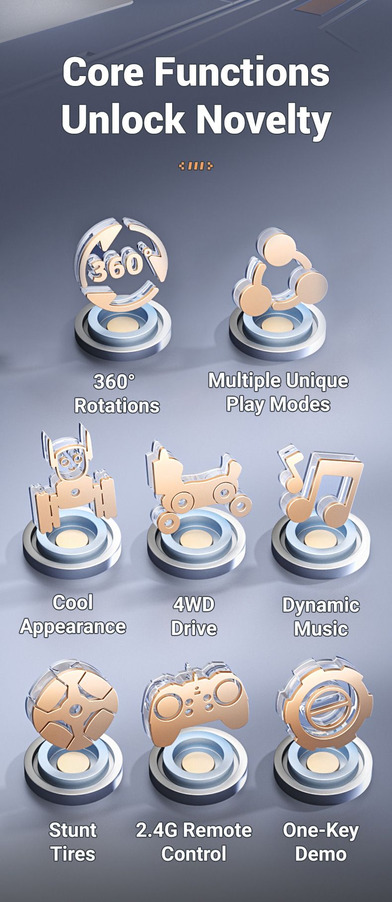 Remote Control Toys Intelligent Voice Mechanical Dog Gesture Sensing Remote Control Toy Eight Wheel Four Wheel Drive Stunt Deformation Car_voghion.com