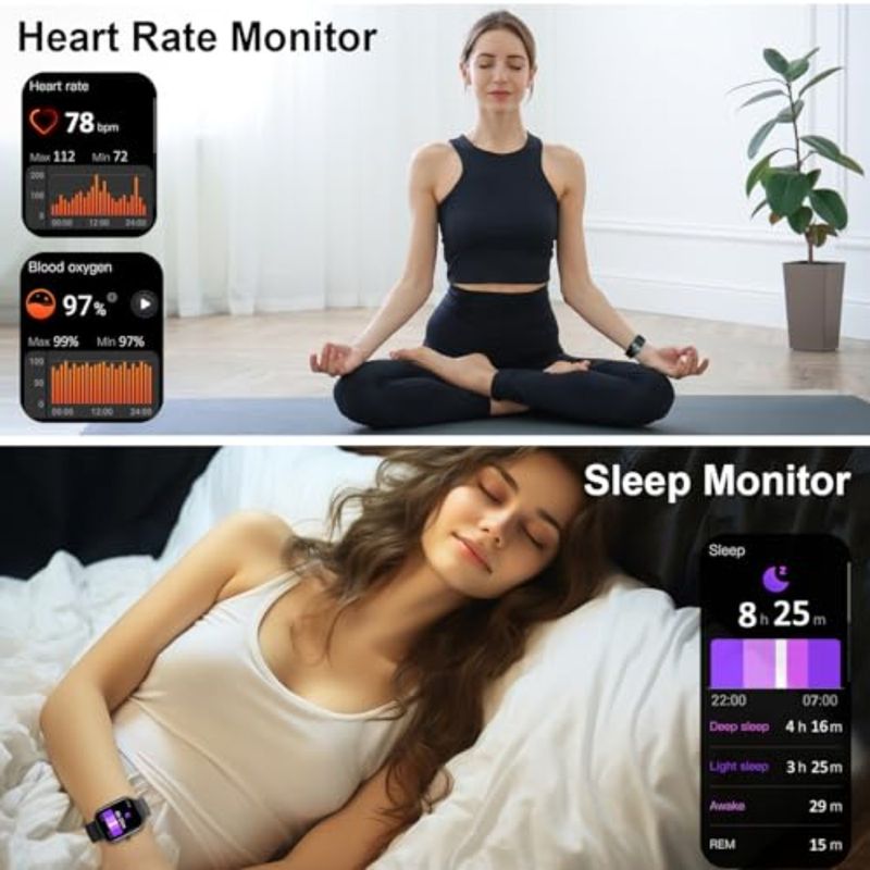 Smart Watch 1.91 Smartwatch For Men Women Answer Make Call Fitness Tracker With 120+ Sport Modes IP68 Waterproof Heart Rate Spo_voghion.com