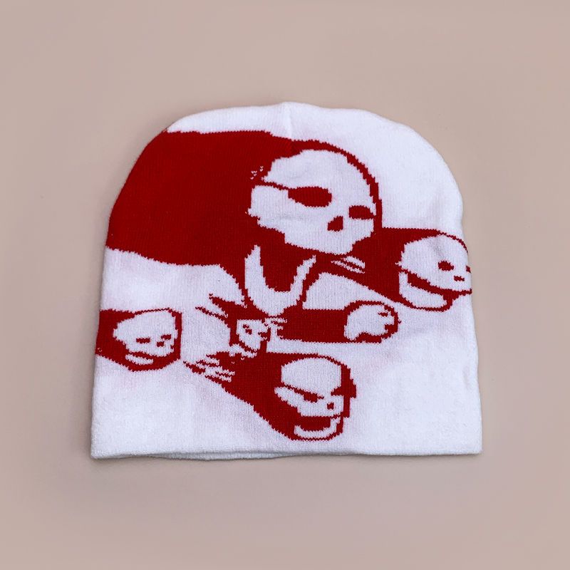 New Hip Hop Halloween Men's and Women's Jacquard Woolen Knitted Autumn/Winter Hat Trendy Alphabet Warmth_voghion.com