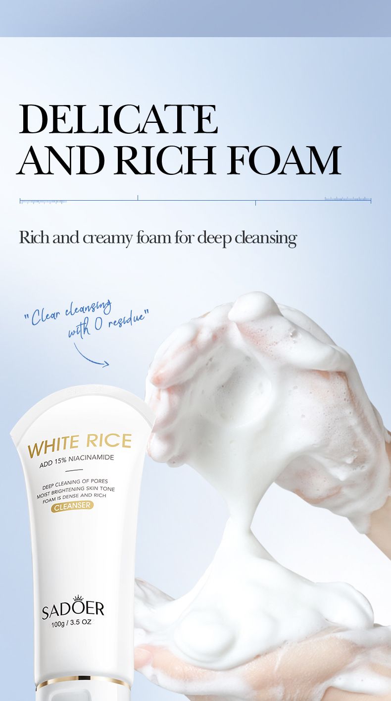 SADOER Aufhellendes Hautpflegeset mit weißem Reis und Niacinamid | Strahlende und hydratisierte Haut in 6 Schritten_voghion.com