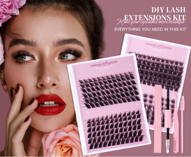 Cross border hot selling natural thick segmented false eyelashes set large capacity European and American curling oblique flying single cluster eyelashes wholesale_voghion.com