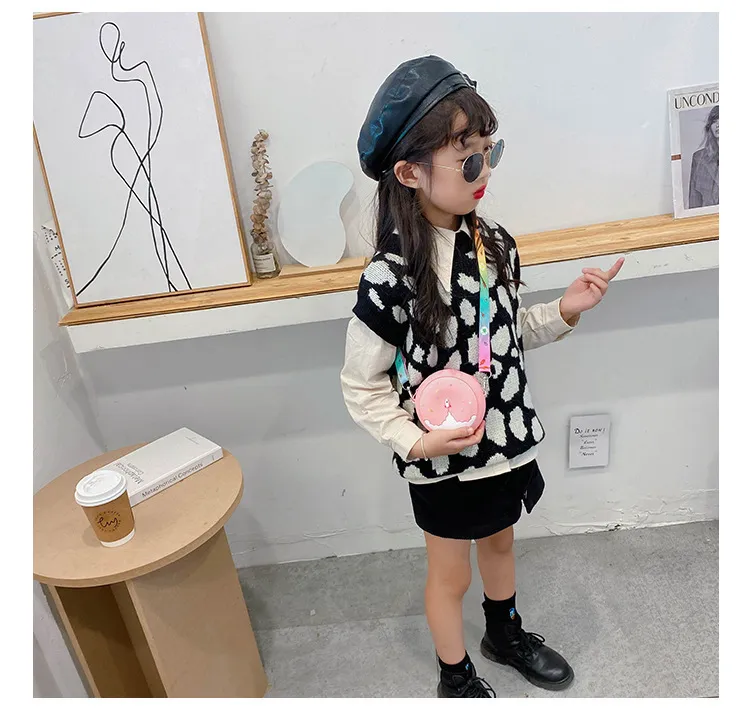 Rucksäcke Donut Runde Umhängetasche Kind Kleinkind Mädchen Kinder Schulter Handtasche Verstellbarer Riemen Urlaub Reise Regenbogen_voghion.com