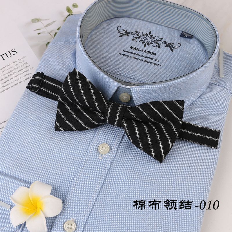 Papillon formale da uomo, a righe, tinta unita, per sposo e matrimonio, versione coreana, motivo a testa piatta, doppio strato britannico_voghion.com