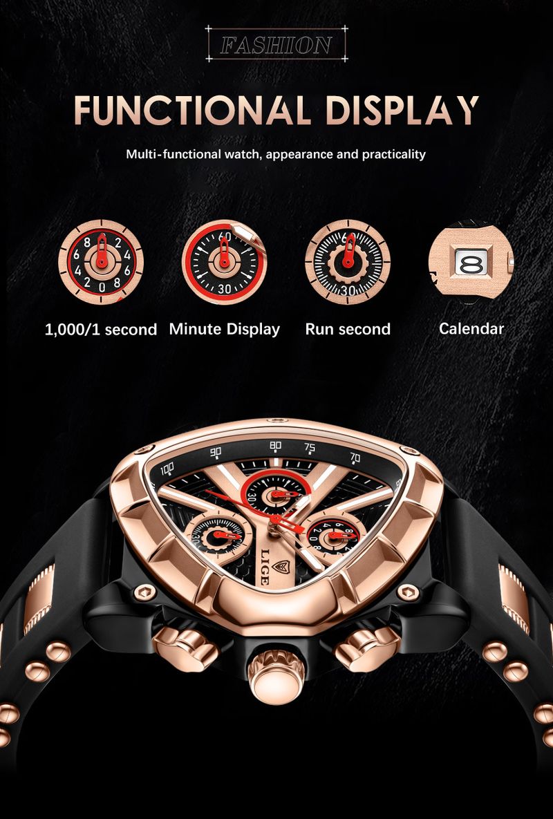 Men's Fashion Quartz Watch With Waterproof, Calendar, And Luminous Features - Stylish Casual Wristwatch With Mineral Glass And Silicone Strap_voghion.com
