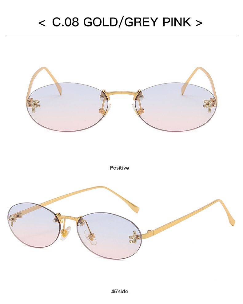 Fashion Fashion Big Square Sunglasses Women Brand Pilot Clear Sun Glasses Female Oversized Half Frame Shades Eyewear Rimless_voghion.com
