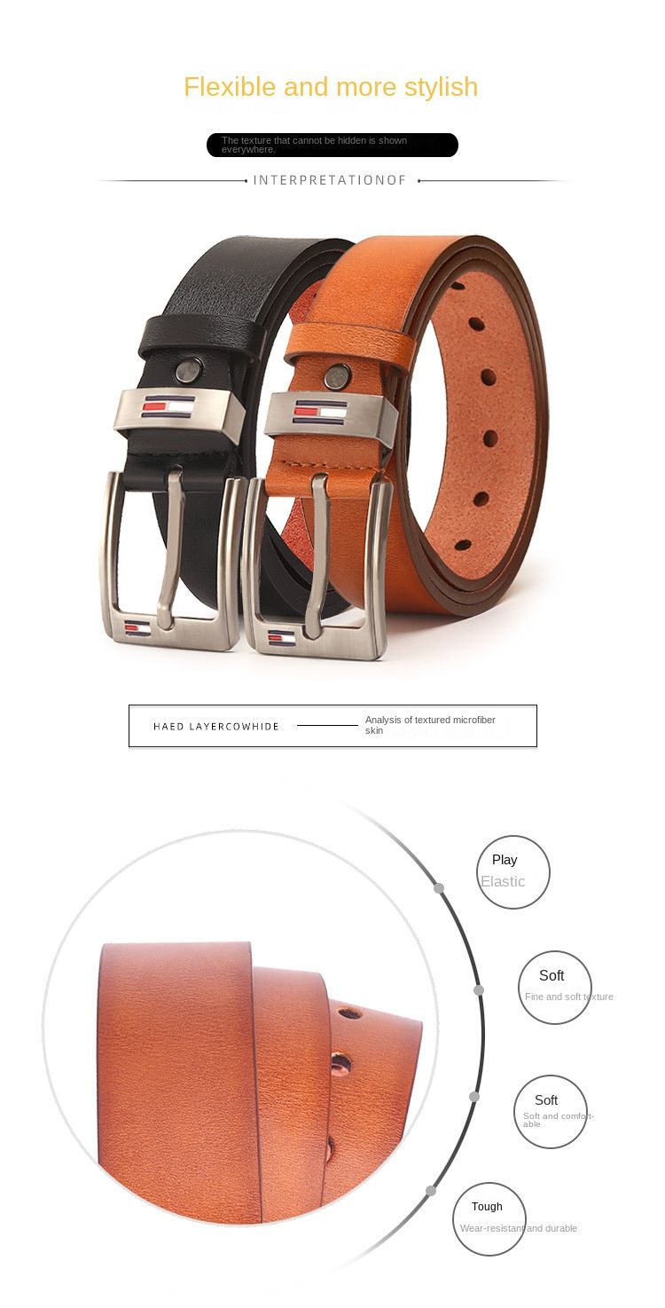 Unisex Männergürtel Casual Moud Nadelschnalle Gürtel Retro Drëpsflaach Mikrofaser Jugendgürtel_voghion.com