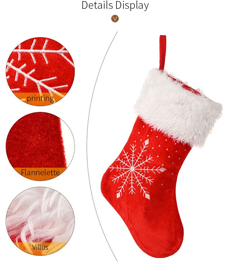 Adornos navideños bordados eléctricos copos de nieve calcetines navideños calcetines navideños de alta calidad bolsas de regalo decoración de ventanas_voghion.com