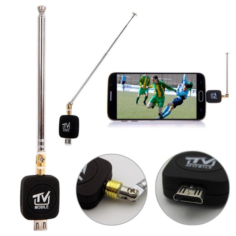 Micro USB DVB-T -viritin TV-vastaanotin Dongle/Antenni DVB-T HD Digitaalinen mobiili-TV HDTV Satelliittivastaanotin Android-puhelimeen_voghion.com