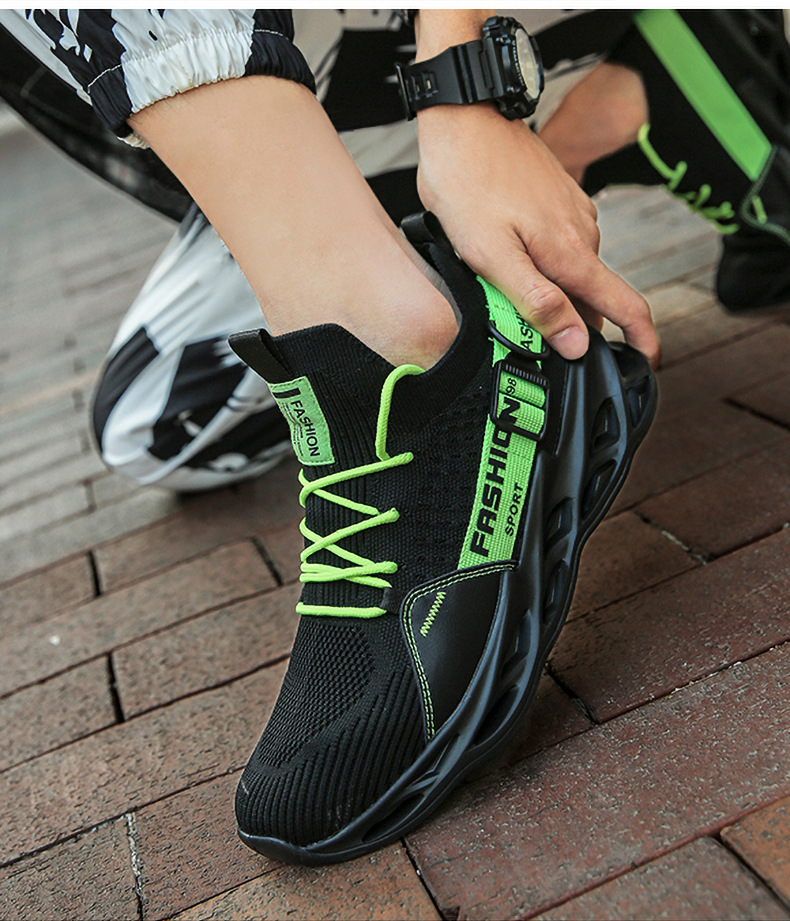 Herrenschuhe Klingenschuhe Fischschuppen-Sportschuhe Neue Herren-Laufschuhe fliegende gewebte atmungsaktive Freizeitsportschuhe_voghion.com