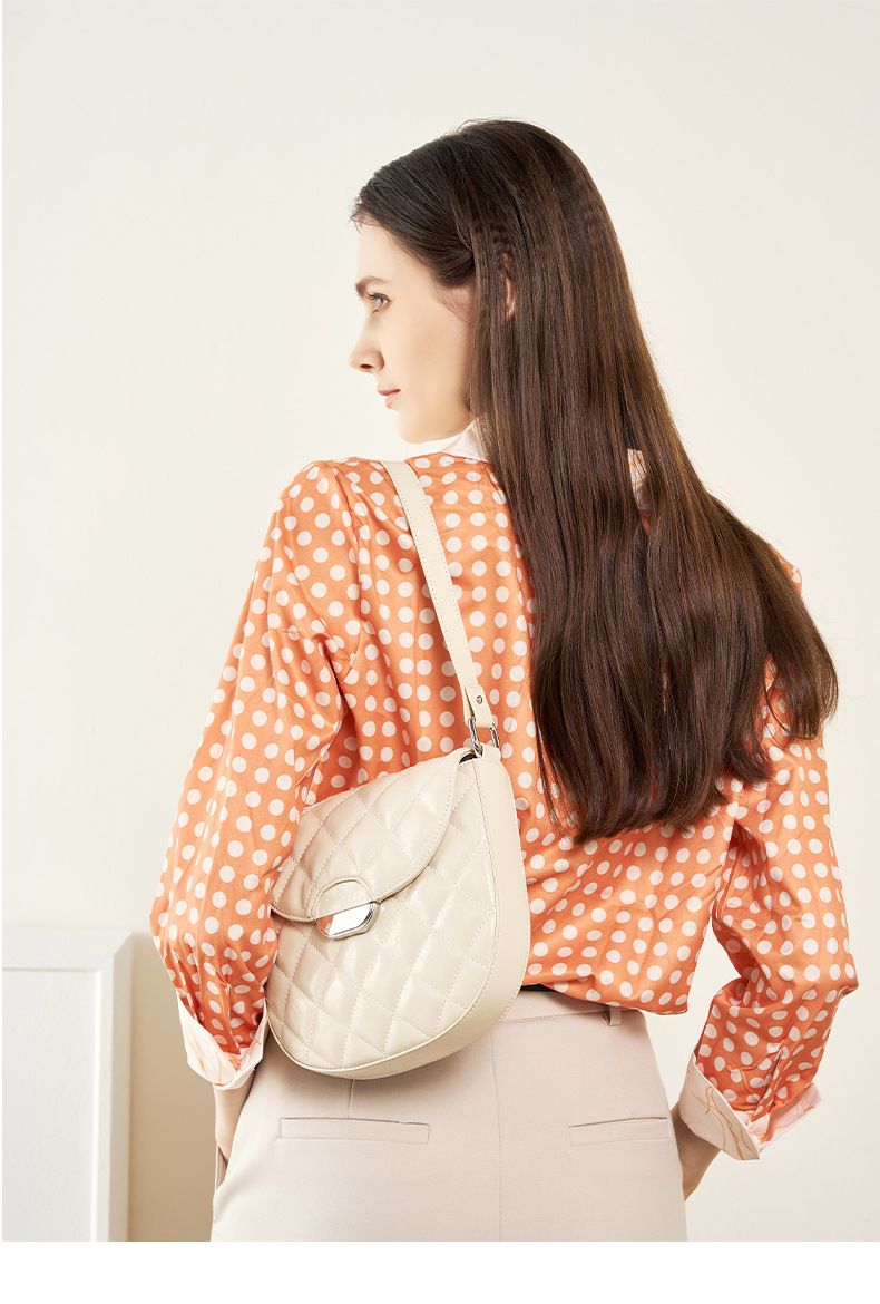 Borsa a tracolla trapuntata di lusso per donna - Borsa a tracolla in vera pelle, piccola borsa hobo a forma di naso con tracolla a catena_voghion.com