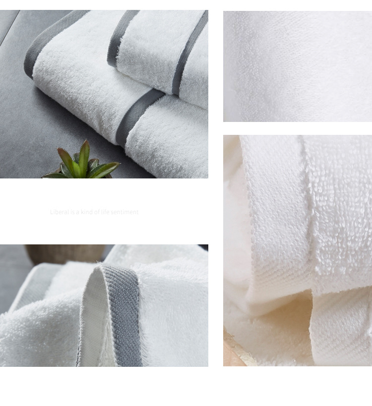 Conjunto de toalhas de banho premium para hotel - 100% algodão, extra grosso e tamanho grande com detalhe de bainha_voghion.com