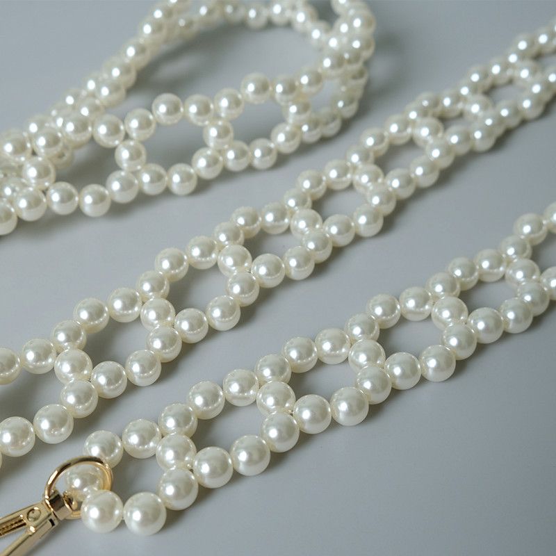Spring Summer Pure White Pearl Underarm Women's Bag Fashion DIY Chain_voghion.com
