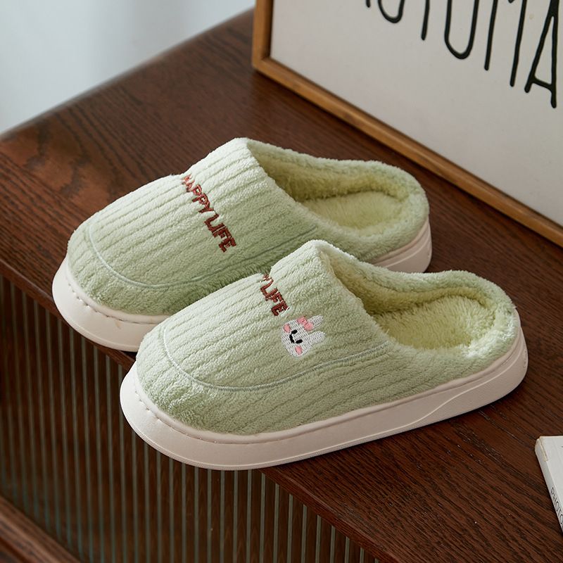 Pantofole invernali da uomo in cotone, da donna, 2025, nuove, calde, da casa e da interno, con simpatici coniglietti, antiscivolo e peluche._voghion.com