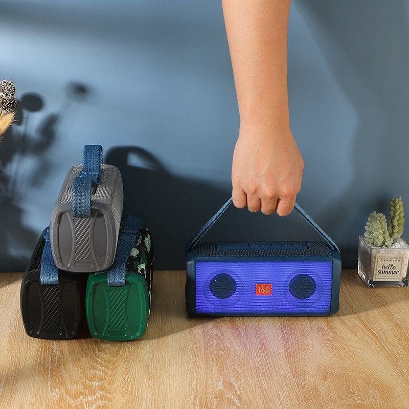 Nuevo Altavoz Bluetooth TG345 para exteriores, luz LED colorida, Radio, tarjeta de inserción, caja, transmisión, Subwoofer_voghion.com