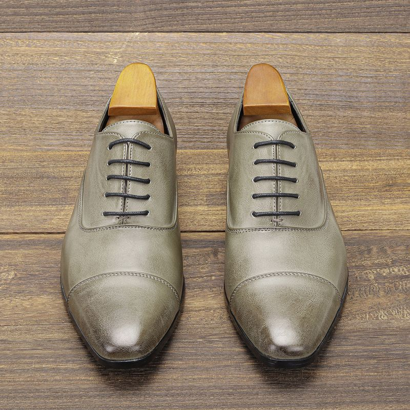 Oxford puntiagudo de alta gama para hombres, zapatos de cuero británicos clásicos y cómodos de negocios, zapatos formales pulidos de color_voghion.com