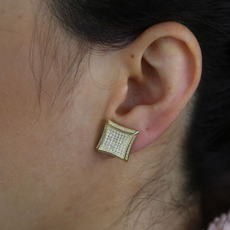 Set di gioielli da donna alla moda, orecchini in argento con micro zirconi intarsiati, gioielli Hip Hop_voghion.com