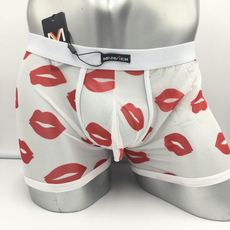 Calzoncillos de hombre Manview para mujer, calzoncillos tipo bóxer con labio rojo caliente y elevación de cadera, calzoncillos para hombre_voghion.com