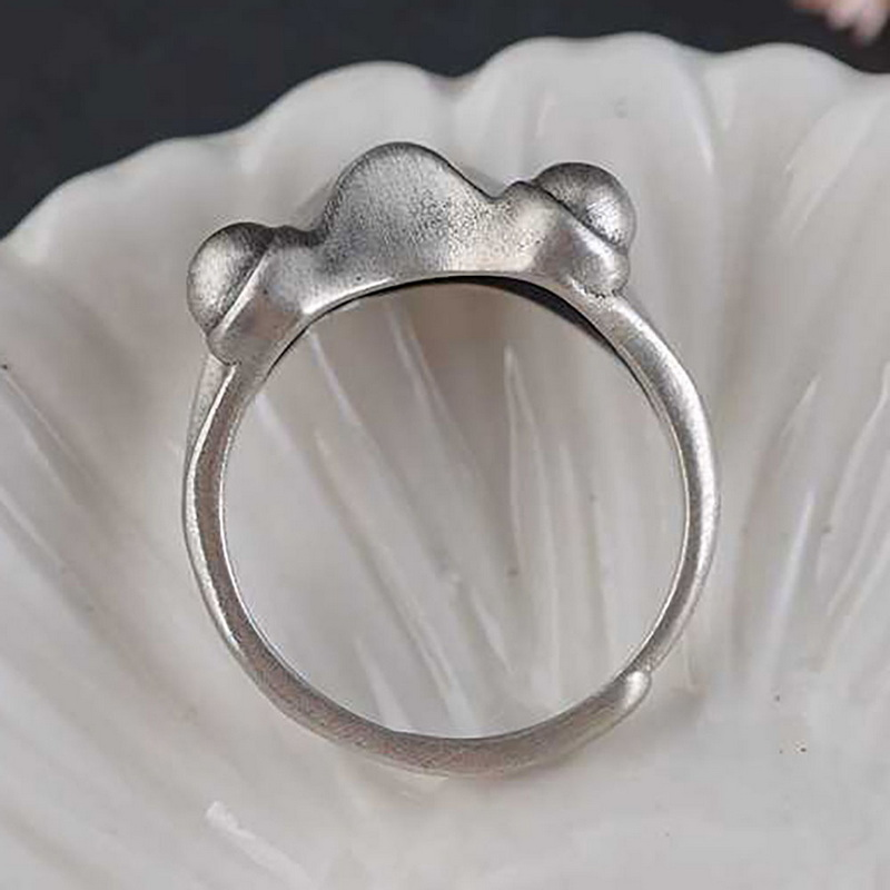 Mode Groda Padda Djur för Kvinnor Män Konstnärlig Design Retro Öppning Anpassningsbar Unisex Kvinnliga Statement Ringar Sier Färg Gåva_voghion.com