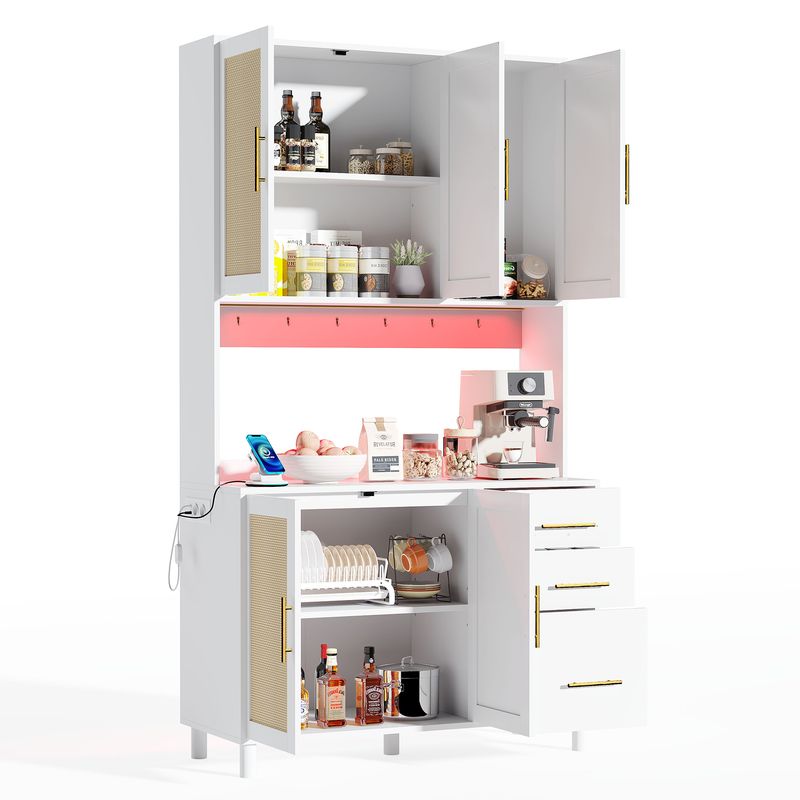 Cucina 183cm con app illuminate a LED, USB, steckdosen, 3 Schubladen_voghion.com