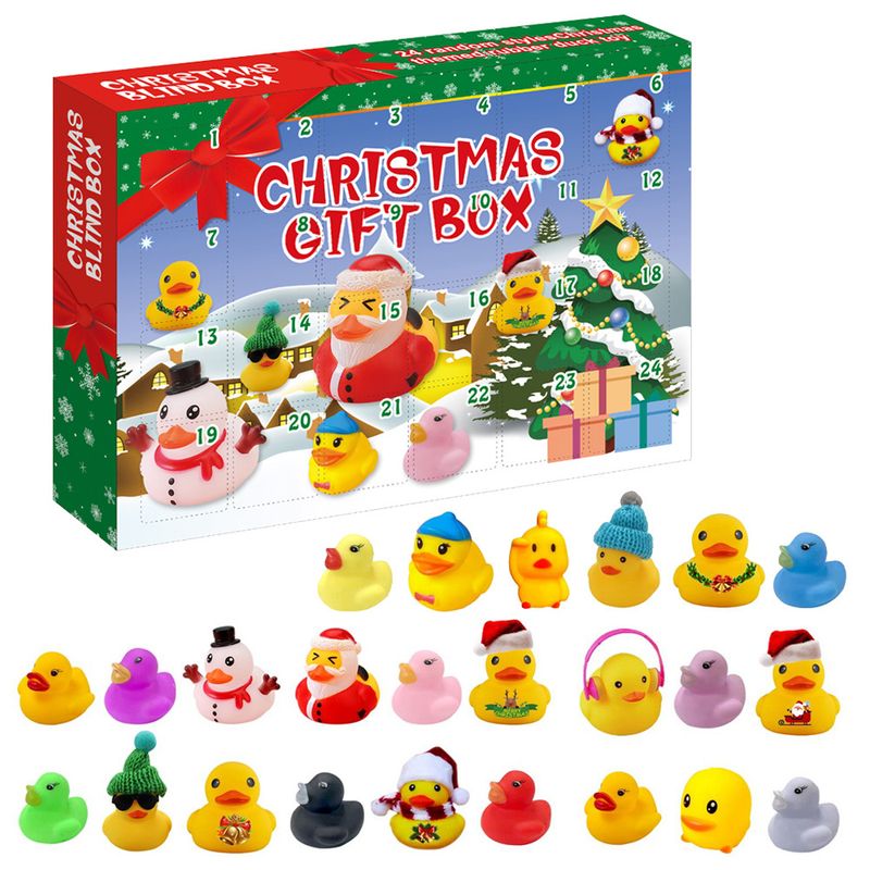 Christmas Rubber Duck Blind Box Advent Calendar Christmas Vinyl Little Yellow Duck Blind Box Countdown Christmas Gift Set_voghion.com