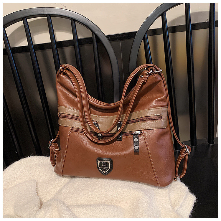 Femeii geantă de mână de umăr dublu Crossbody geantă de mână de mare capacitate geantă de mână retro cu un umăr la subraț_voghion.com