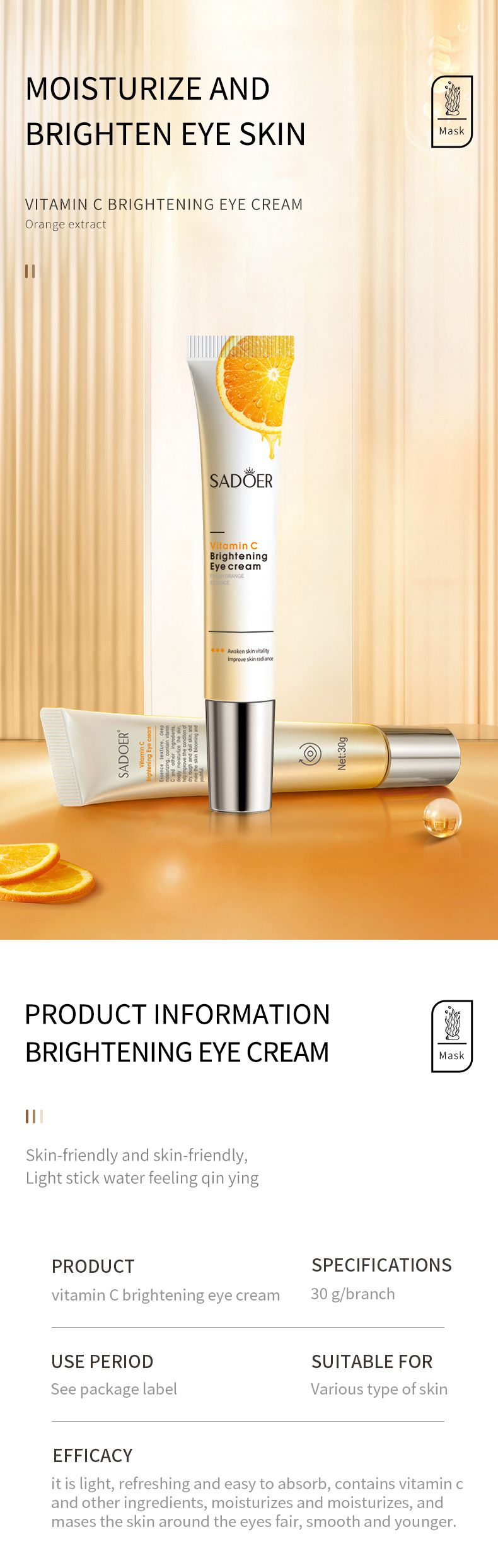Vitamin C Whitening Skin Care Set Eye Face Cream Essence_voghion.com