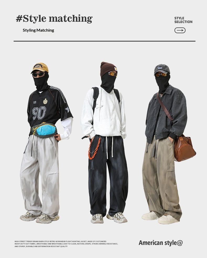 001 Cross-Border High Street American Style Trendy Paratrooper Long Functional Cargo Men's Outdoor Oversized Retro Gradient_voghion.com