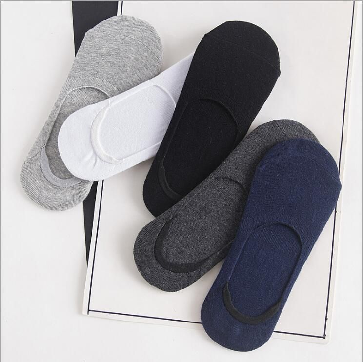 Calzini alla caviglia casual invisibili da uomo in cotone, tinta unita, estivi, modello barca, taglio basso, antiscivolo, in silicone, 2025d_voghion.com