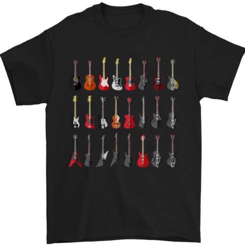 T-Shirt 100% coton pour hommes, une Collection de guitares, guitariste électrique_voghion.com