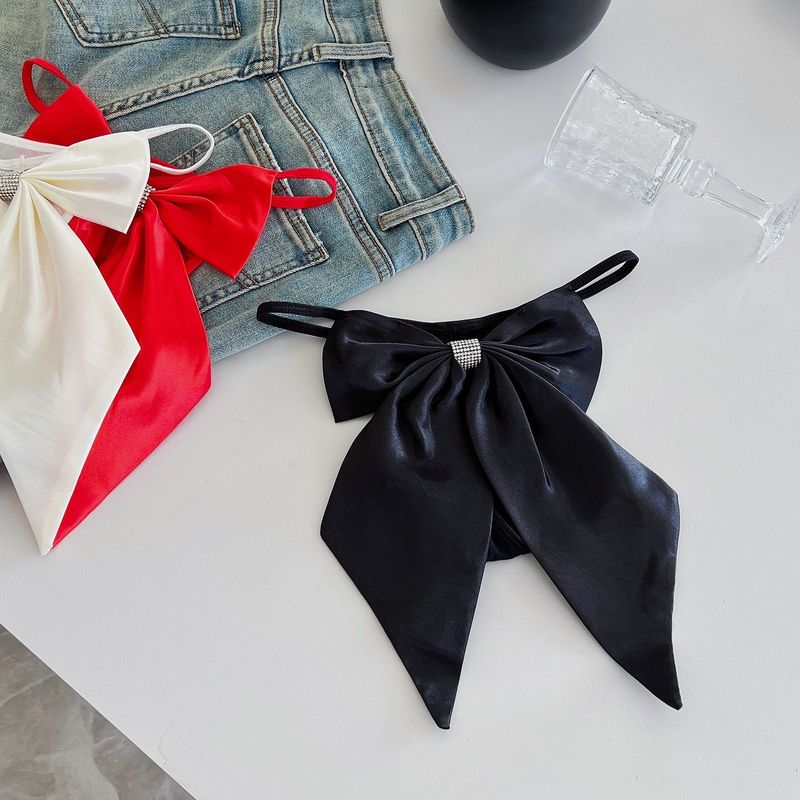 LuvBox, nuove mutandine sexy in stile europeo-americano con strass e grande fiocco, atmosfera di puro desiderio, glutei nudi, senza cuciture_voghion.com