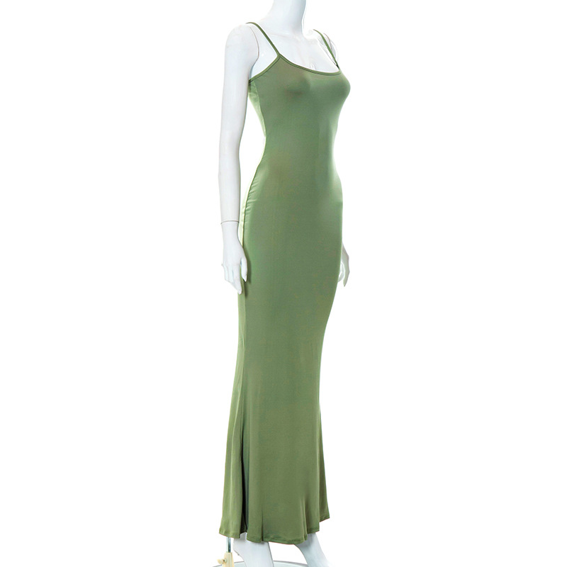 Women's room peach pure slimming peach hip strap long fishtail skirt_voghion.com