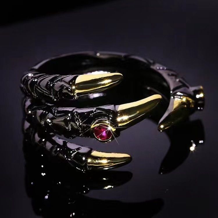 Fashion Dragon Head Jewelry Eagle Claw Dominant Male Demon Ring Creative Style_voghion.com