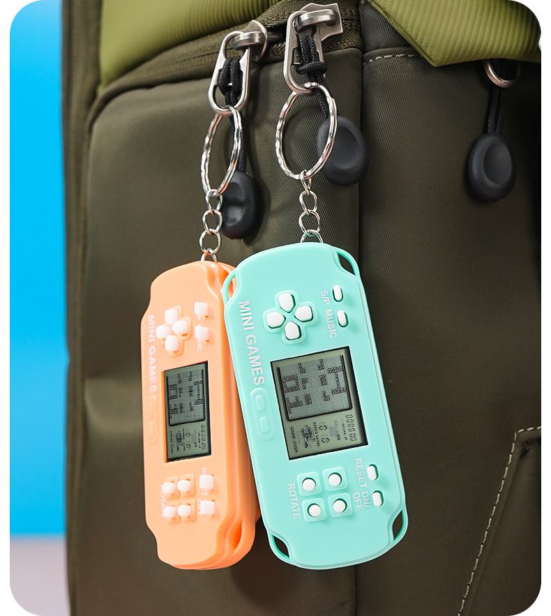Mini Tetris Handheld Game Console Children's Cute Toy Gift Keychain Pendant_voghion.com