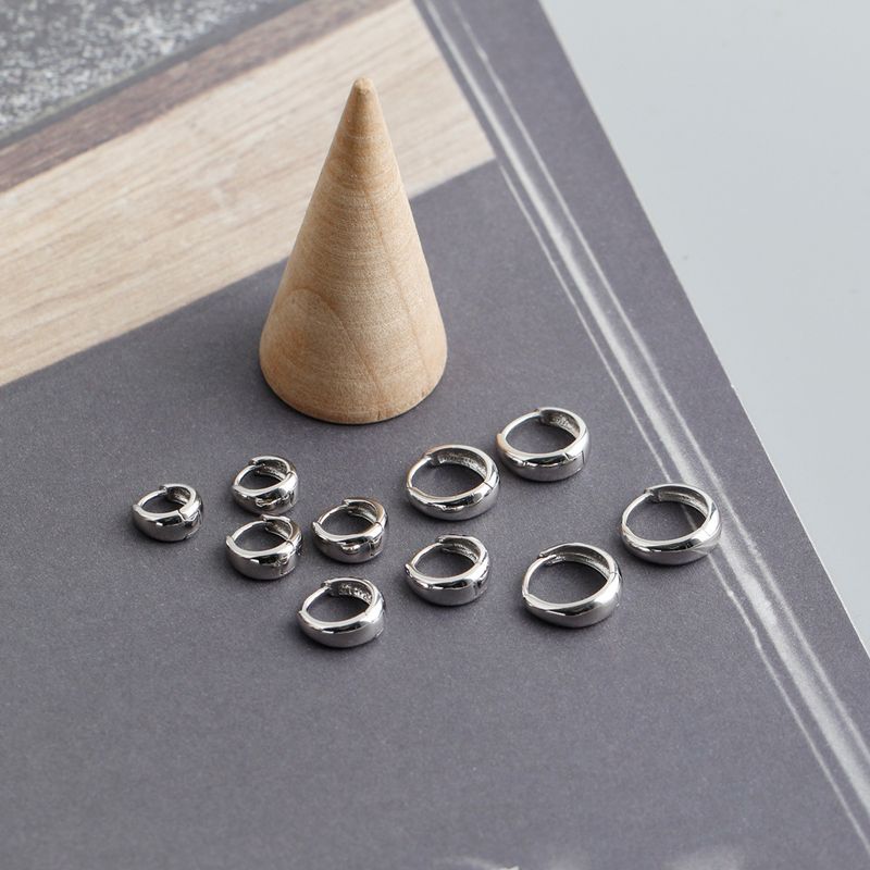 Orecchini a cerchio larghi in argento Sterling S925, con fibbia, stile semplice, da donna_voghion.com