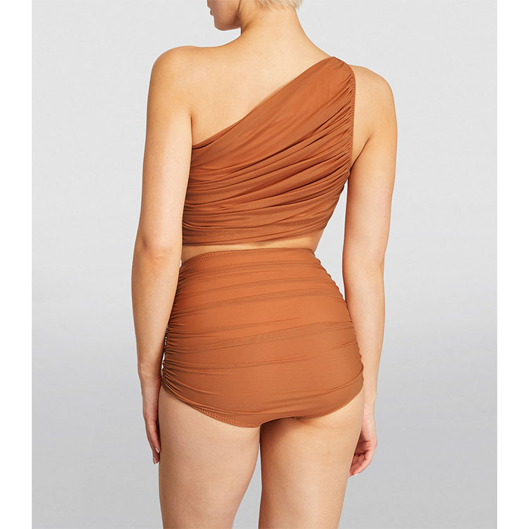 Naisten uudet bikinit halterneck mesh-splicing ranskalainen retro halkaistu uimapuku naisten rajat ylittävä hot style_voghion.com