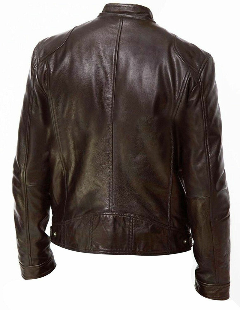 European men's standing collar trend, spring and autumn new leather ja, handsome motorcycle suit, youth oversized_voghion.com