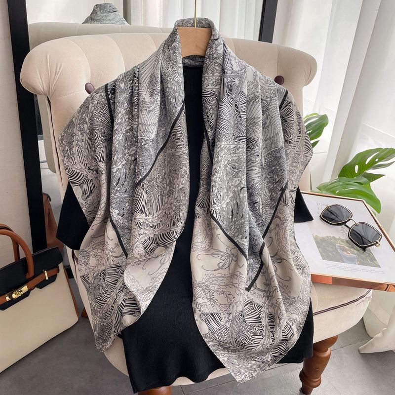 Sciarpa in twill di seta da donna quadrata 90 di nuovo prodotto autunno 2023_voghion.com