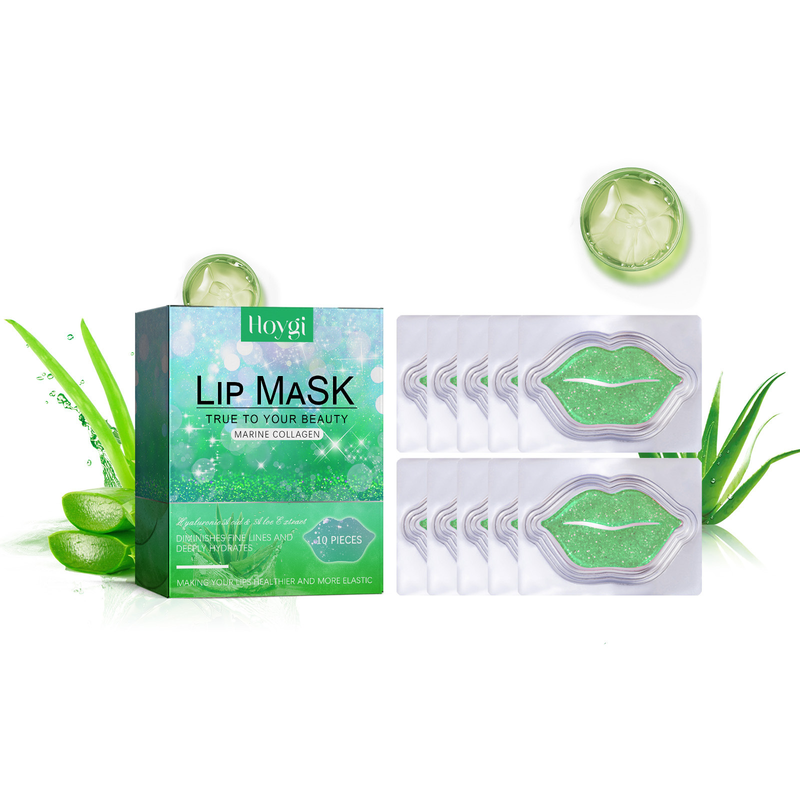Maschera idratante all'aloe vera che previene la secchezza e le screpolature in autunno e inverno, idratante e curativa per le rughe sottili delle labbra._voghion.com