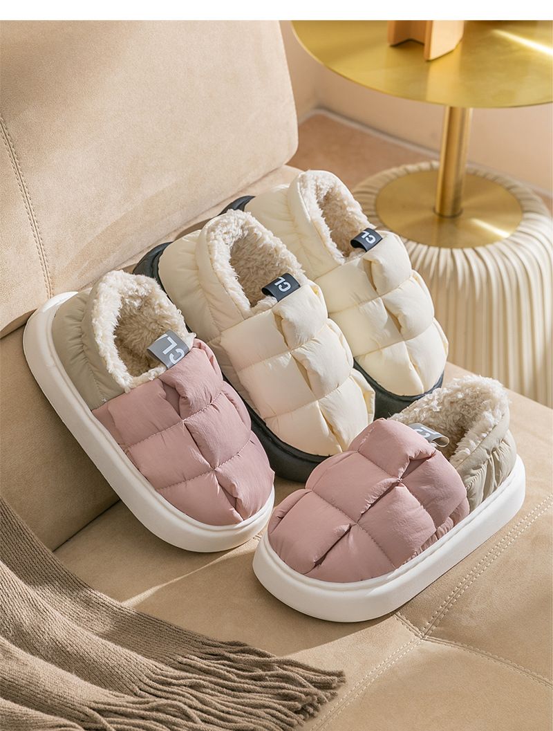 Winterpantoffeln mit Plüschfutter für Damen und Herren – Rutschfeste Gummisohle, Gemütliche Haus- und Outdoorschuhe, Dicker Fleece-Innenschuh_voghion.com