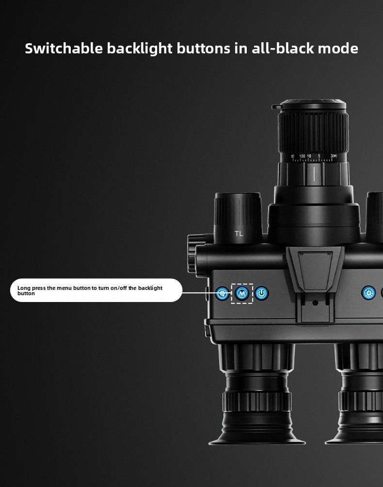 Dispositivo montato sulla testa, binocolo HD 4K con doppio schermo rotondo, occhiali da esterno, telescopio per visione notturna a infrarossi_voghion.com