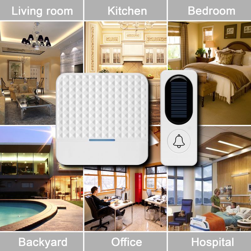 Campanello intelligente wireless a energia solare Welcome Friend con ricevitore impermeabile IP65 e portata 300 m_voghion.com