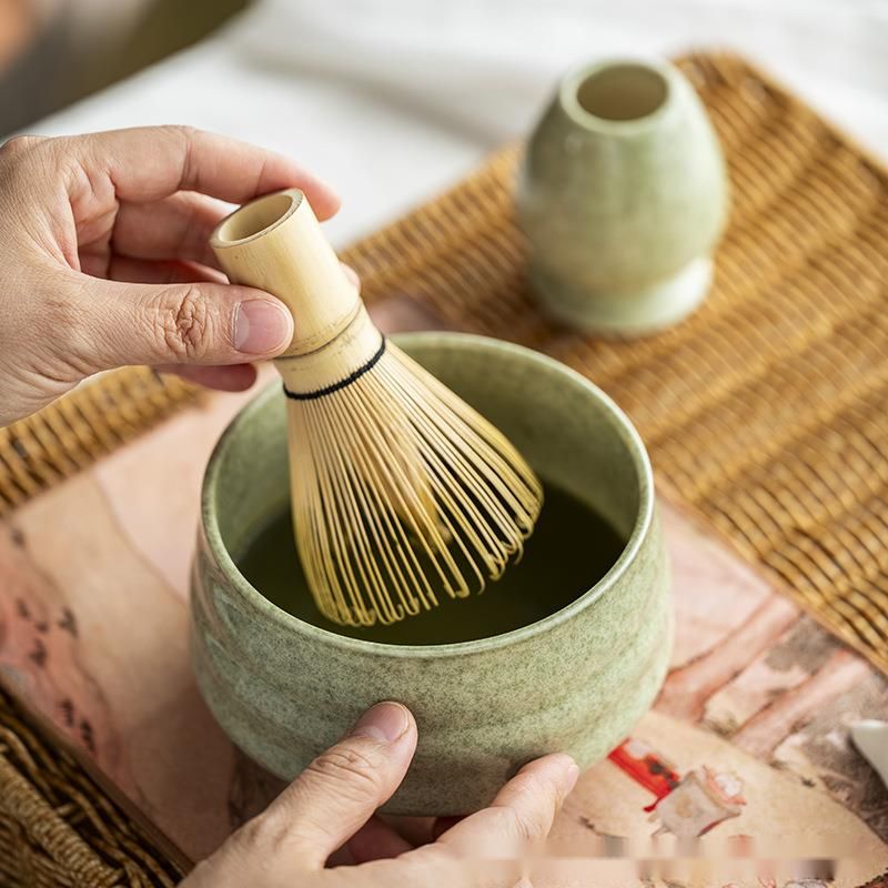 Ceramic Japanese Matcha Set With Bamboo Whisk, Hundred Books Stand, Song Dynasty Tea Ceremony Gift Box_voghion.com